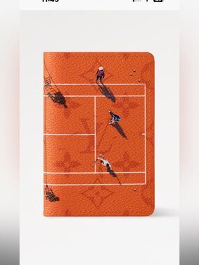 AUTHENTIC Louis Vuitton Orange Tennis Court Leather Wallet